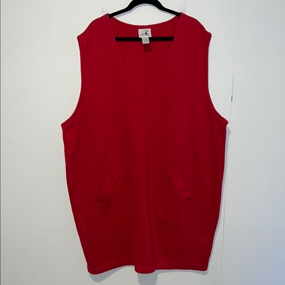 J K America Sleeveless Women’s Red Sweater Mini Dress Q46